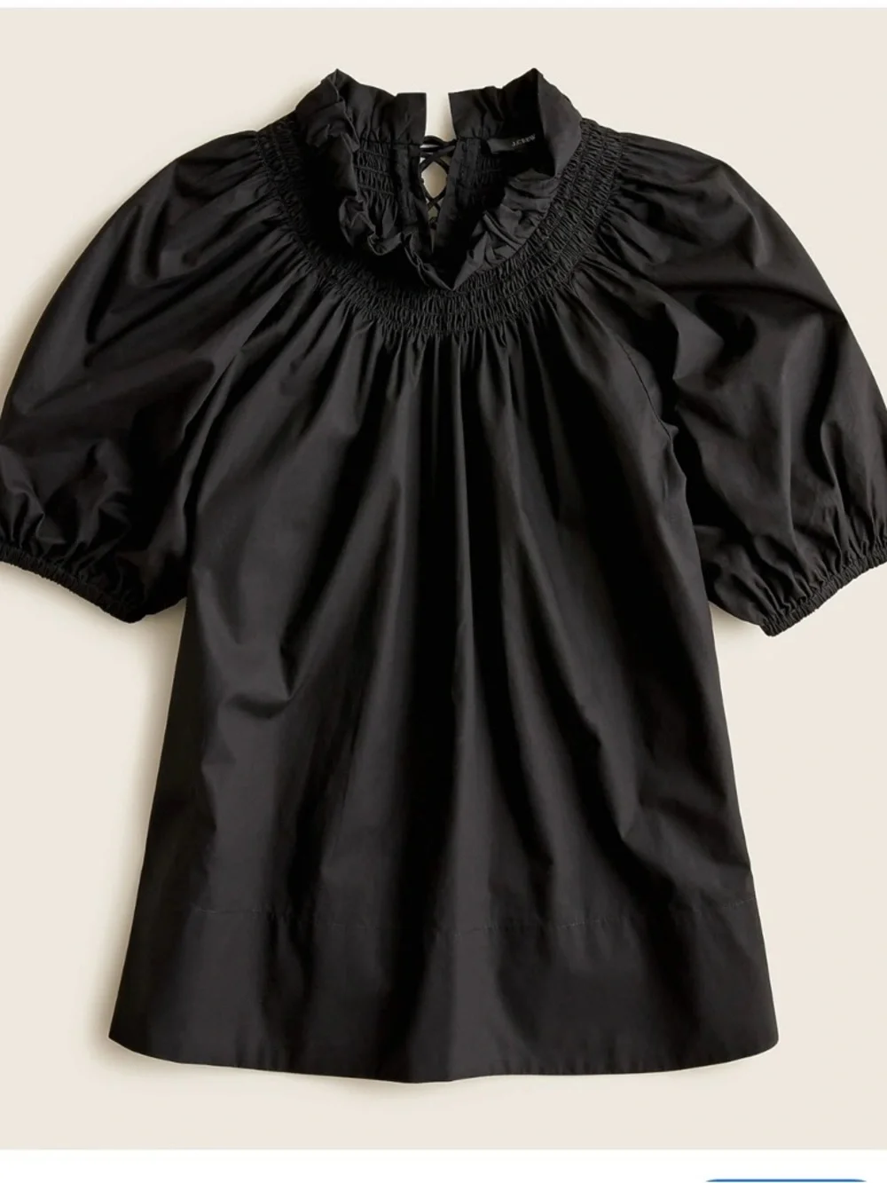 J Crew smocked neck puff sleeve Blouse - Picture 1 of 3